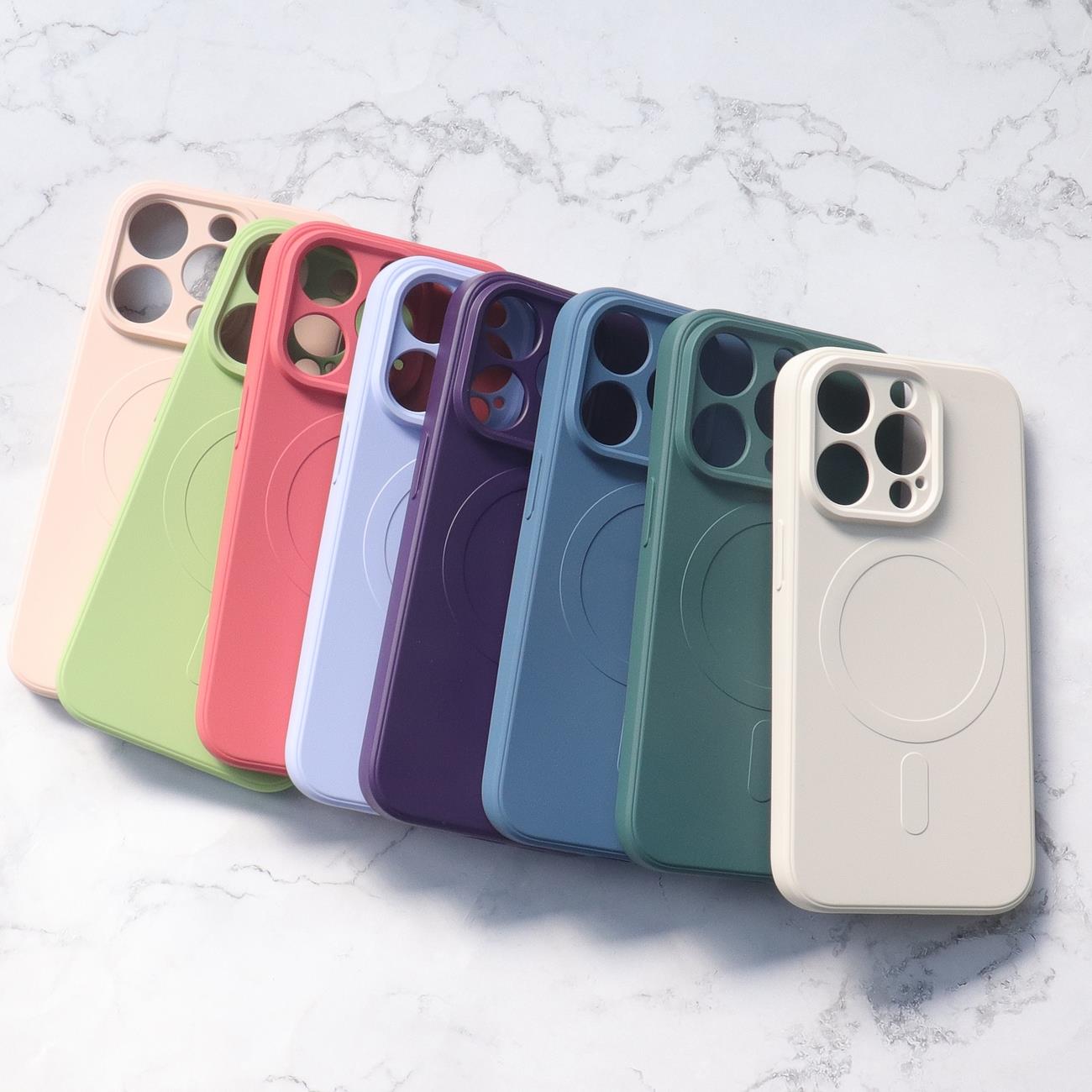 MagSafe Kompatibelt silikonfodral för iPhone 15 Plus Silikonfodral - Grå