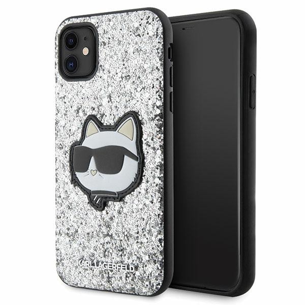 Karl Lagerfeld KLHCN61G2CPS iPhone 11 / Xr 6.1" silver/silver hårda fodral Glitter Choupette Patch