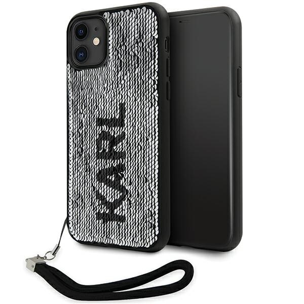 Karl Lagerfeld KLHCN61PSQRKS iPhone 11 / Xr 6,1" silver/silver hårda fodral Paljetter Sladd
