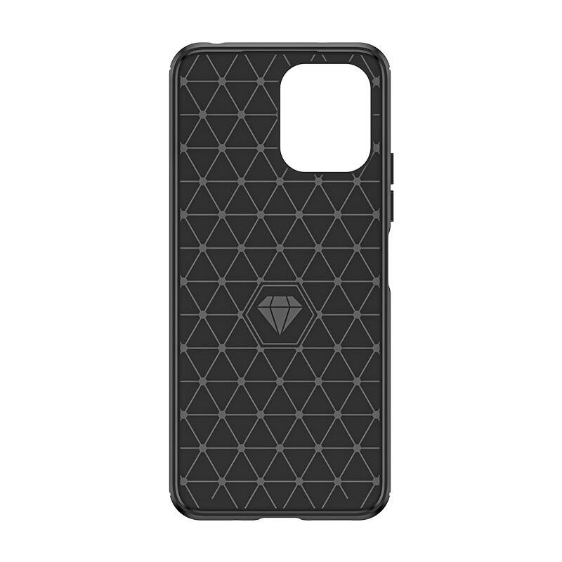 Fleksibelt etui med kulstofmønster til Xiaomi Redmi 12 Carbon Case - sort
