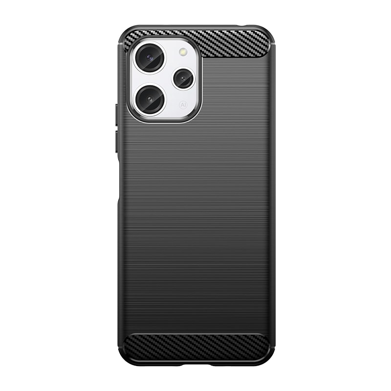 Fleksibelt etui med kulstofmønster til Xiaomi Redmi 12 Carbon Case - sort