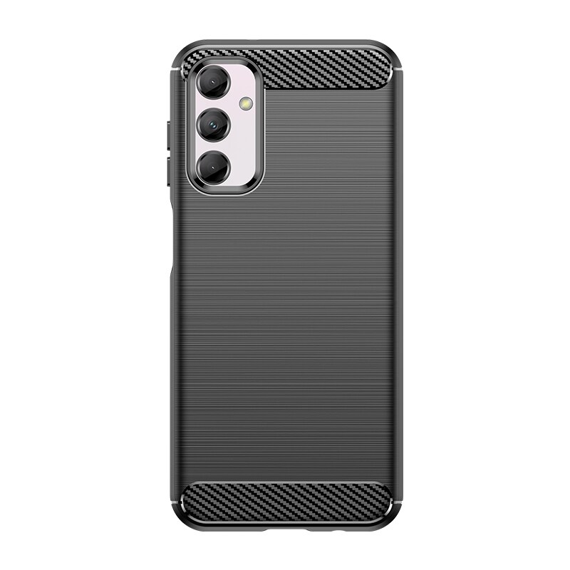 Fleksibelt etui med kulstofmønster til Samsung Galaxy M14 Carbon Case - sort