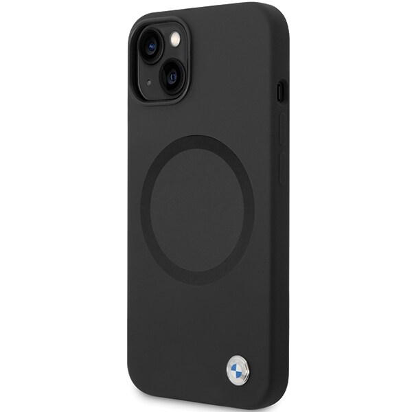 BMW BMHMP14SSILBK2 fodral för iPhone 14 - svart Signature Liquid Silicone MagSafe