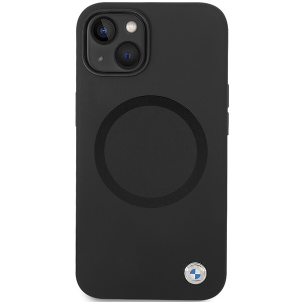 BMW BMHMP14SSILBK2 fodral för iPhone 14 - svart Signature Liquid Silicone MagSafe