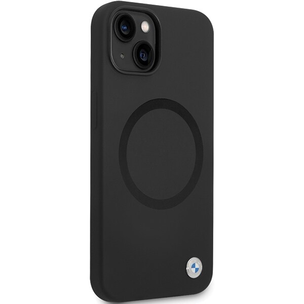 BMW BMHMP14SSILBK2 fodral för iPhone 14 - svart Signature Liquid Silicone MagSafe