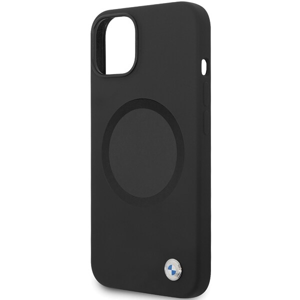BMW BMHMP14SSILBK2 fodral för iPhone 14 - svart Signature Liquid Silicone MagSafe