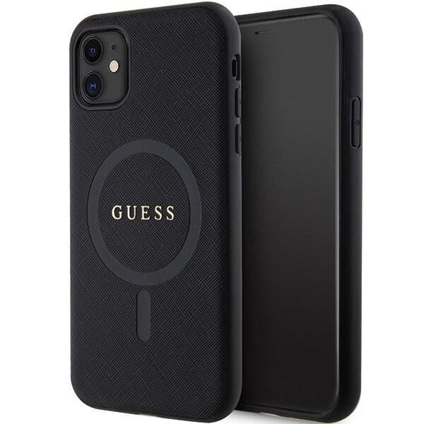 Guess GUHMN61PSAHMCK fodral för iPhone 11 / Xr - svart Saffiano MagSafe