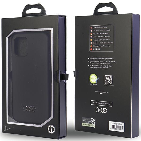 Audi silikoneetui iPhone 12/12 Pro 6.1" sort/sort hardcase AU-LSRIP12P-Q3/D1-BK