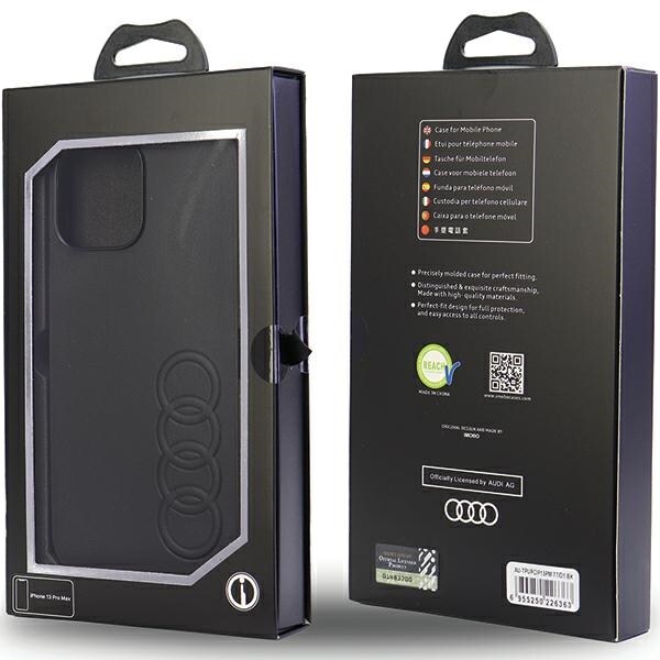 Audi syntetisk læder iPhone 13 Pro Max 6,7" sort/sort hardcase AU-TPUPPCIP13PM-TT/D1-BK