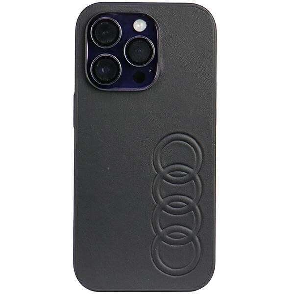 Audi syntetiskt läder iPhone 14 Pro 6,1" svart/svart hårdfodral AU-TPUPPCIP14P-TT/D1-BK