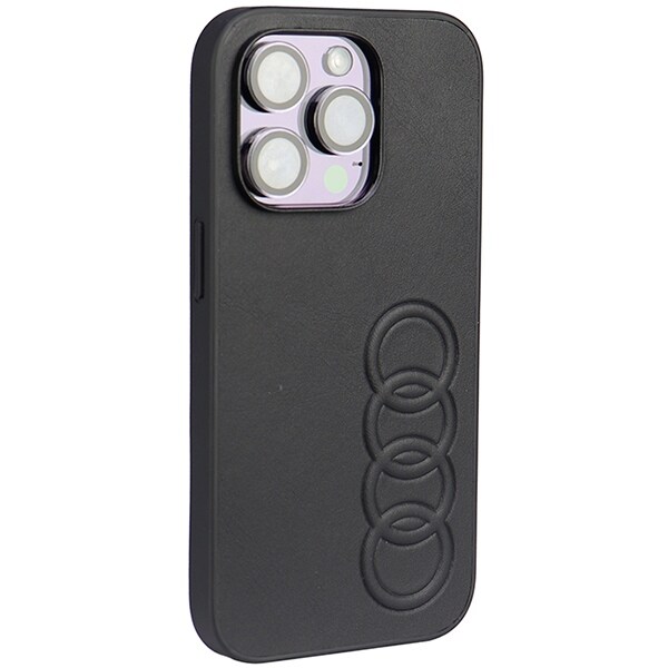 Audi syntetiskt läder iPhone 14 Pro 6,1" svart/svart hårdfodral AU-TPUPPCIP14P-TT/D1-BK