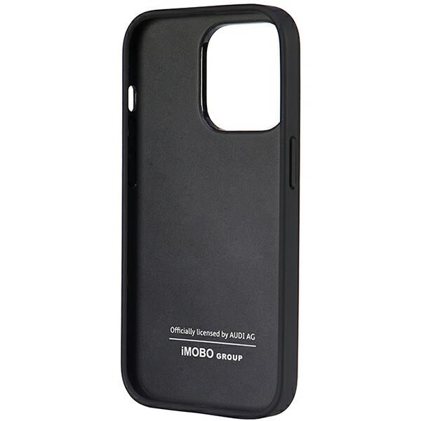 Audi syntetiskt läder iPhone 14 Pro 6,1" svart/svart hårdfodral AU-TPUPPCIP14P-TT/D1-BK