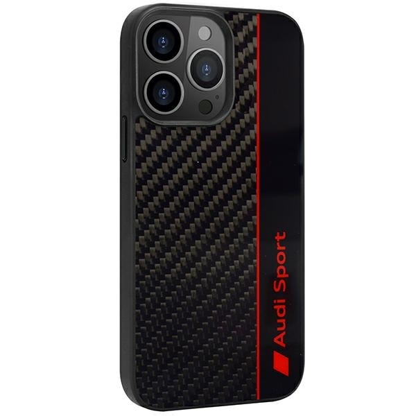 Audi kulfiberstribe iPhone 13 Pro Max 6,7" sort/sort hardcase AUS-TPUPCIP13PM-R8/D1-BK