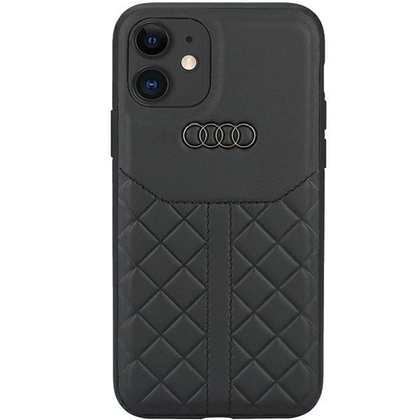 Audi Genuine Leather iPhone 12/12 Pro 6,1" svart/svart hårdplastfodral AU-TPUPCIP12P-Q8/D1-BK