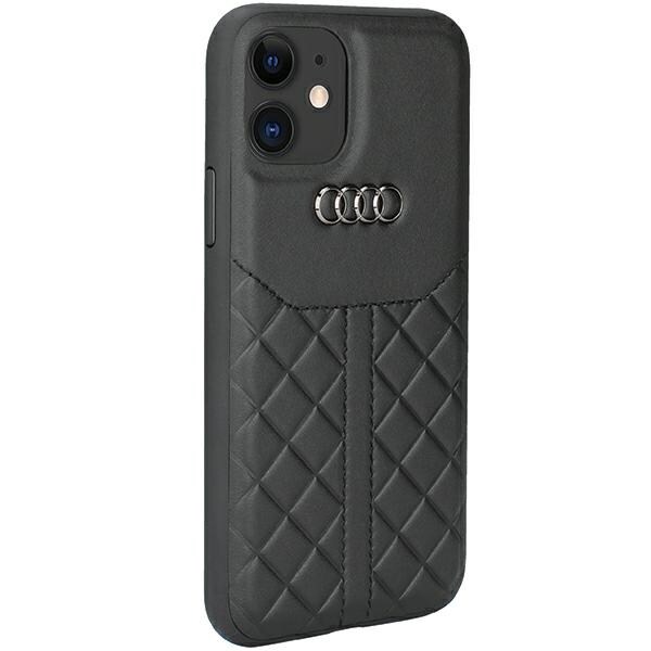 Audi Genuine Leather iPhone 12/12 Pro 6,1" svart/svart hårdplastfodral AU-TPUPCIP12P-Q8/D1-BK