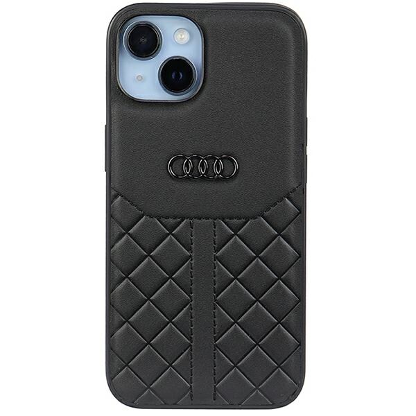 Audi Genuine Leather iPhone 14 6,1" svart/svart hårddiskfodral AU-TPUPPCIP14-Q8/D1-BK