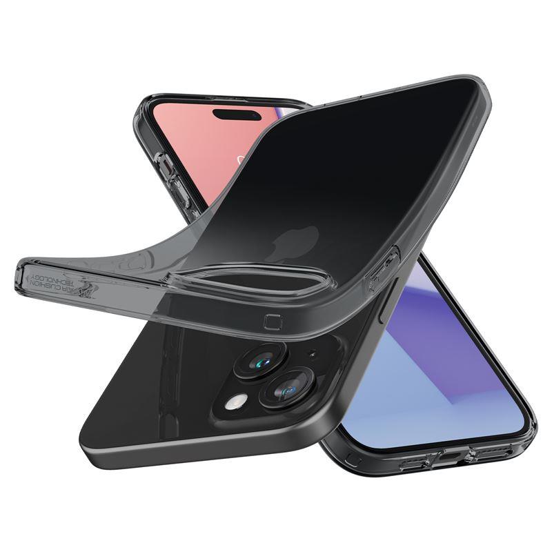 Spigen Crystal Flex iPhone 15 Plus-fodral - grå-transparent
