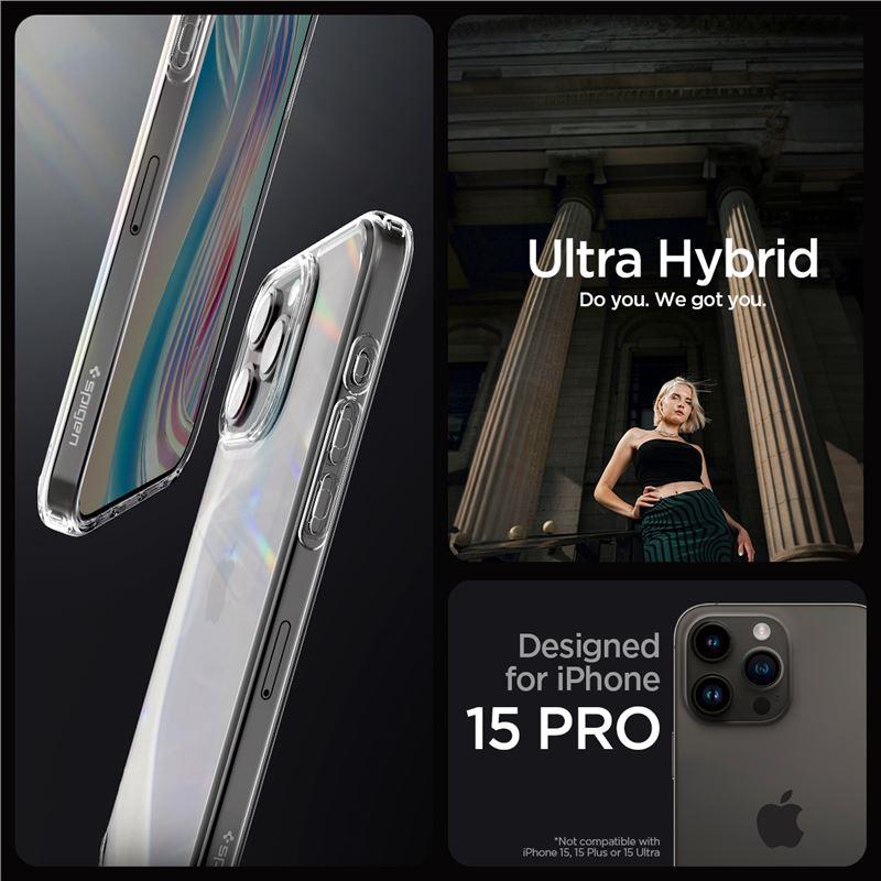 Spigen Crystal Hybrid iPhone 15 Pro-fodral - Klar