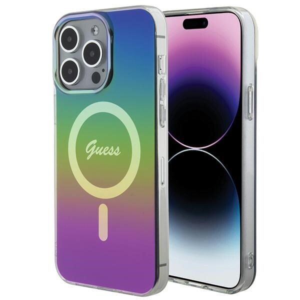 Guess IML Iridescent MagSafe-fodral för iPhone 15 Pro - svart