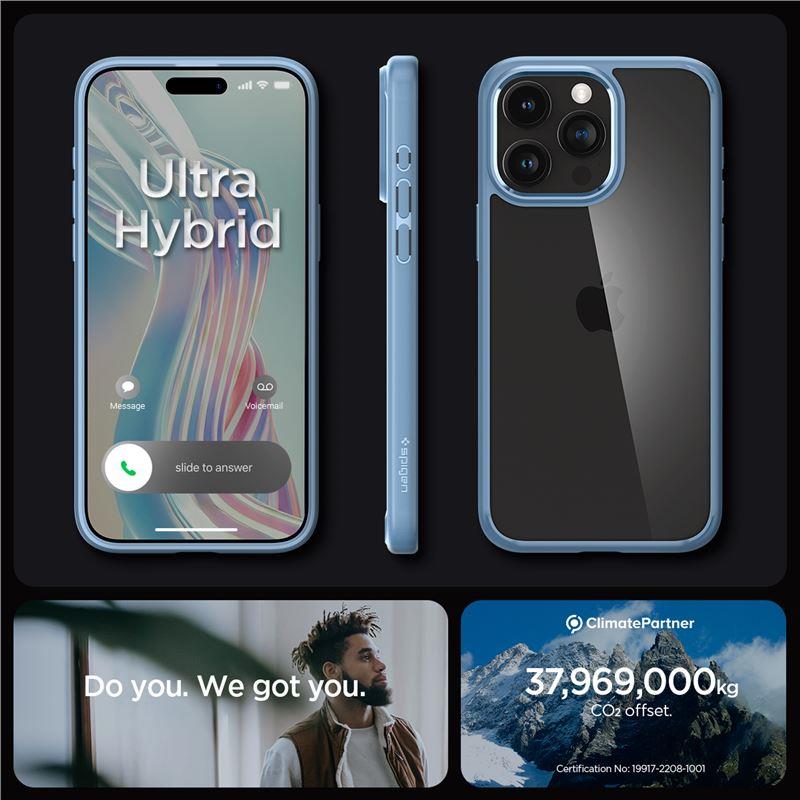 Spigen Crystal Hybrid-fodral för iPhone 15 Pro Max - klarblå