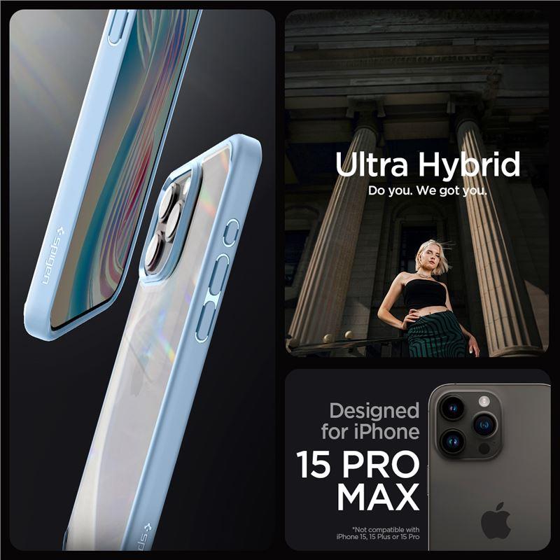 Spigen Crystal Hybrid-etui til iPhone 15 Pro Max - Klar blå