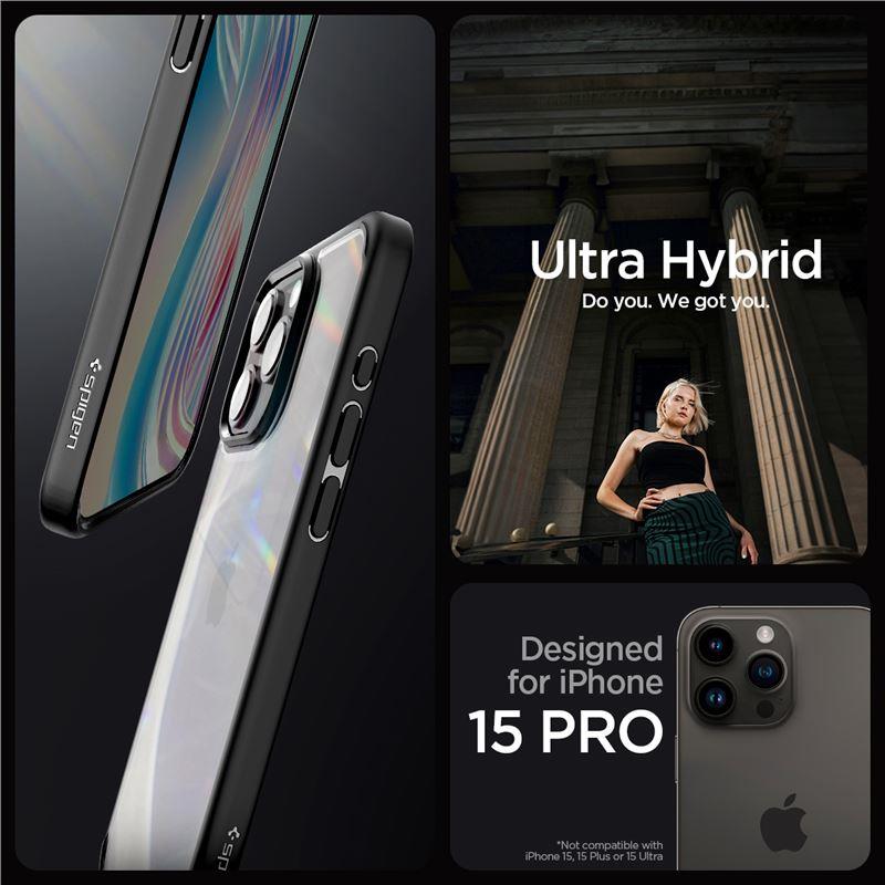 Spigen Crystal Hybrid iPhone 15 Pro-fodral - svart