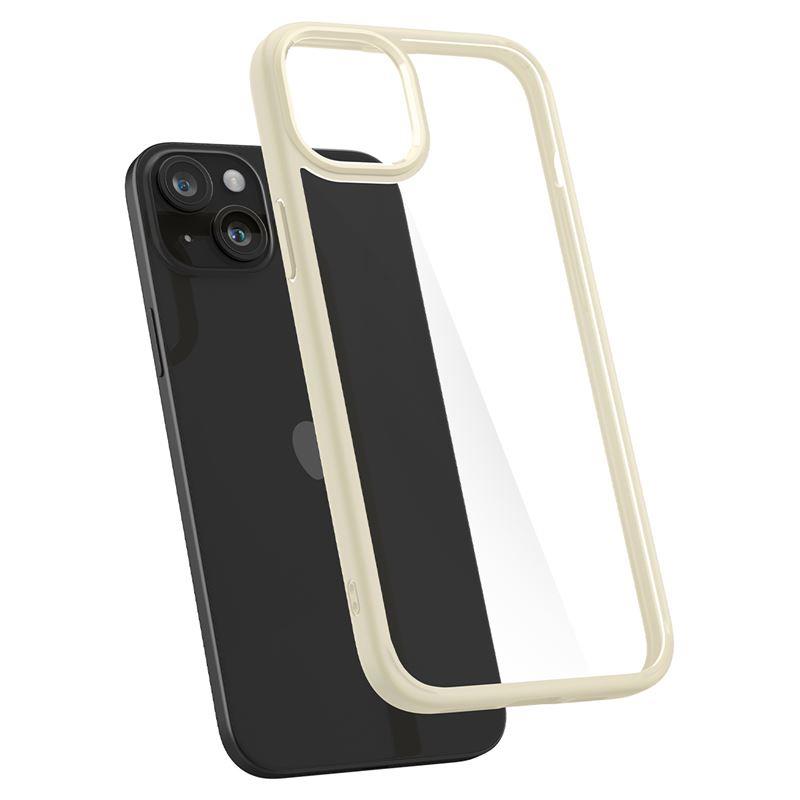 Spigen Crystal Hybrid iPhone 15 Plus-etui - gennemsigtig beige