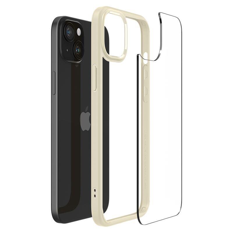 Spigen Crystal Hybrid iPhone 15 Plus-etui - gennemsigtig beige