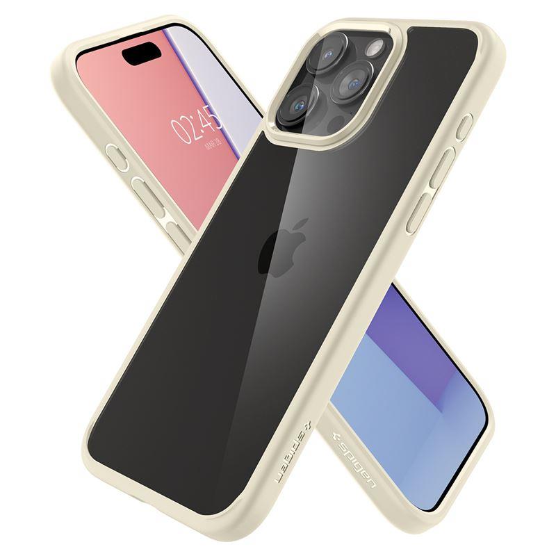 Spigen Crystal Hybrid-etui til iPhone 15 Pro Max - klar beige