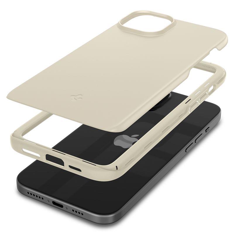 Spigen Thin Fit iPhone 15 Plus-fodral - Beige