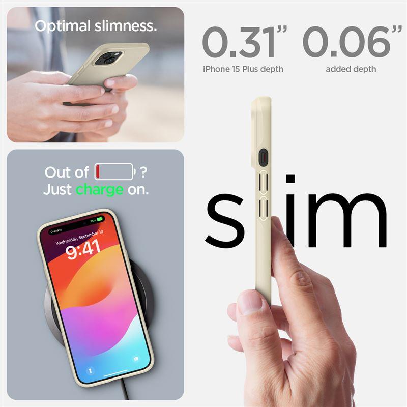 Spigen Thin Fit iPhone 15 Plus-etui - Beige