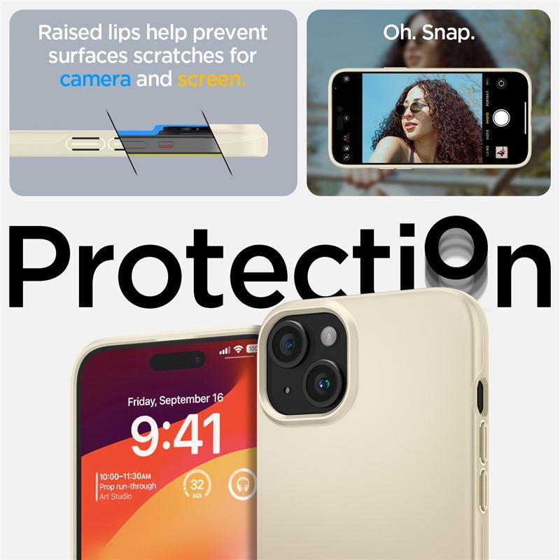 Spigen Thin Fit iPhone 15 Plus-etui - Beige