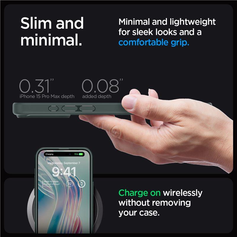 Spigen Ultra Hybrid iPhone 15 Pro Max-fodral - mörkgrön