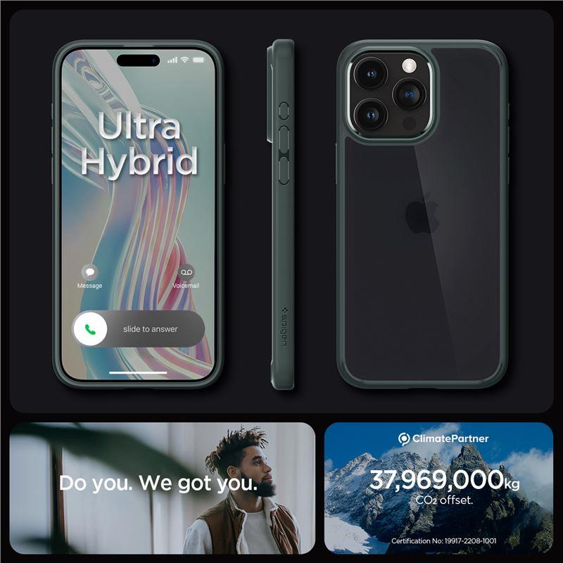 Spigen Ultra Hybrid iPhone 15 Pro Max-fodral - mörkgrön