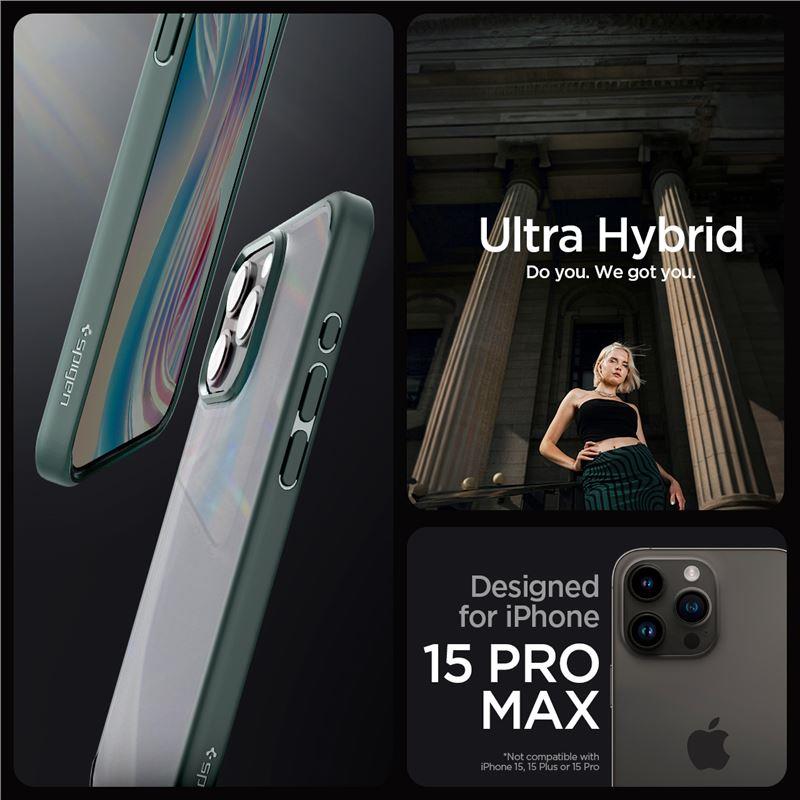 Spigen Ultra Hybrid iPhone 15 Pro Max-fodral - mörkgrön