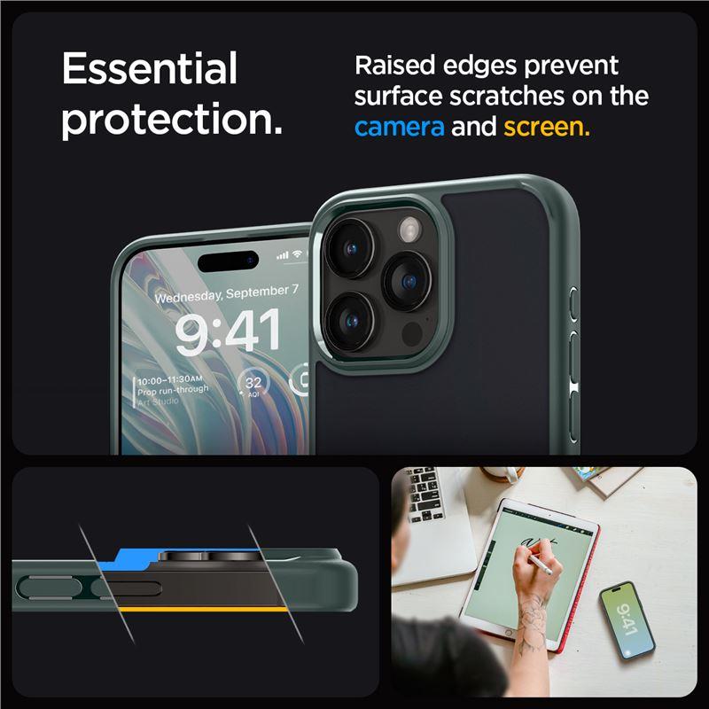 Spigen Ultra Hybrid iPhone 15 Pro Max-fodral - mörkgrön
