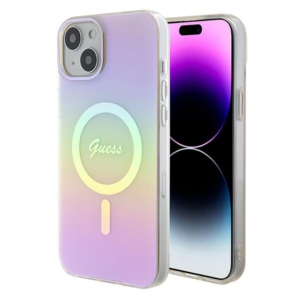 Guess GUHMP15MHITSP iPhone 15 Plus 6,7" rosa/rosa hårdplastfodral IML Iridescent MagSafe