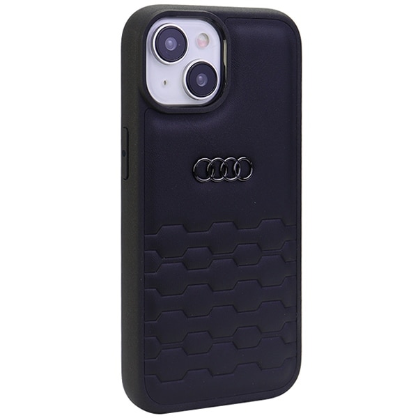 Audi GT syntetisk læderetui til iPhone 15 Plus - sort