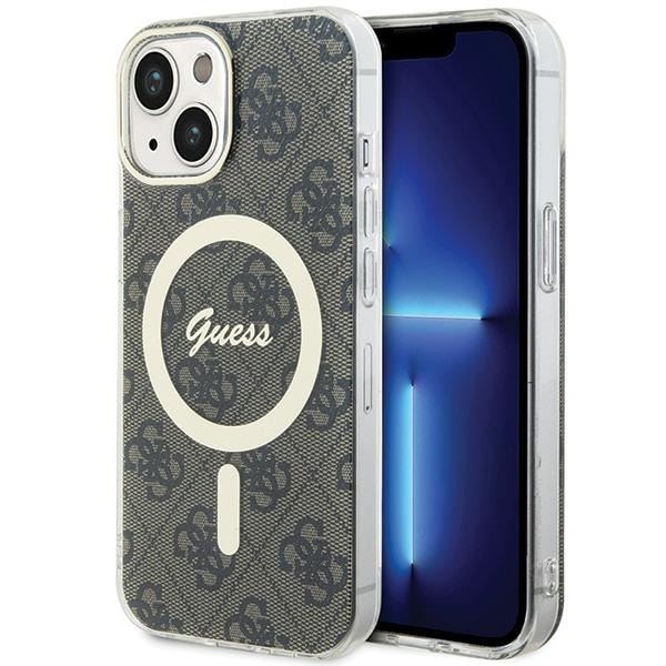 Guess IML 4G MagSafe iPhone 15 Plus-fodral - Brun