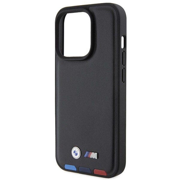 BMW BMHCP15L22PTDK iPhone 15 Pro 6,1" sort/sort læderstempel tricolor