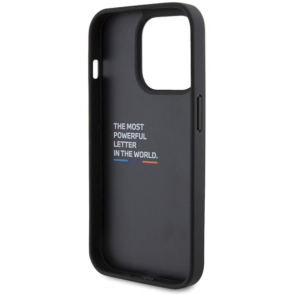 BMW BMHCP15L22PTDK iPhone 15 Pro 6,1" sort/sort læderstempel tricolor