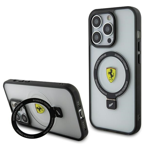 Ferrari FEHMP15LUSCAH iPhone 15 Pro 6.1" transparent case with ring stand, 2023 MagSafe Collection