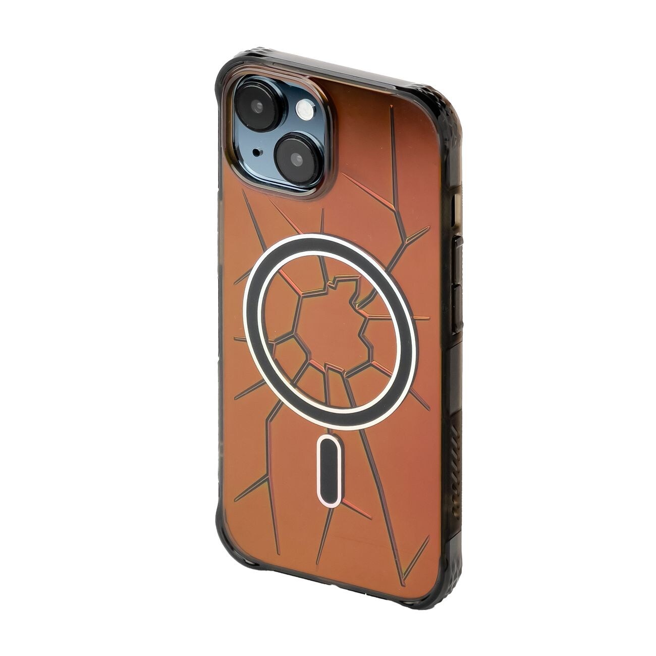 MagSafe Kingxbar PQY Crack Series silikonfodral för iPhone 15 - svart