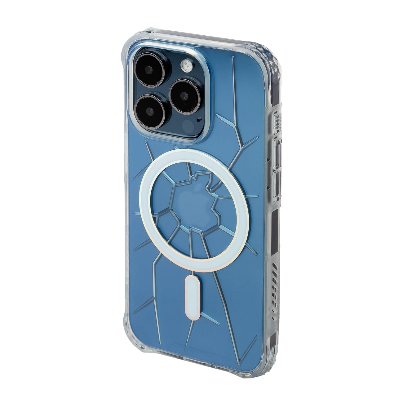 MagSafe Kingxbar PQY Crack Series silikonfodral för iPhone 15 Pro Max - Transparent