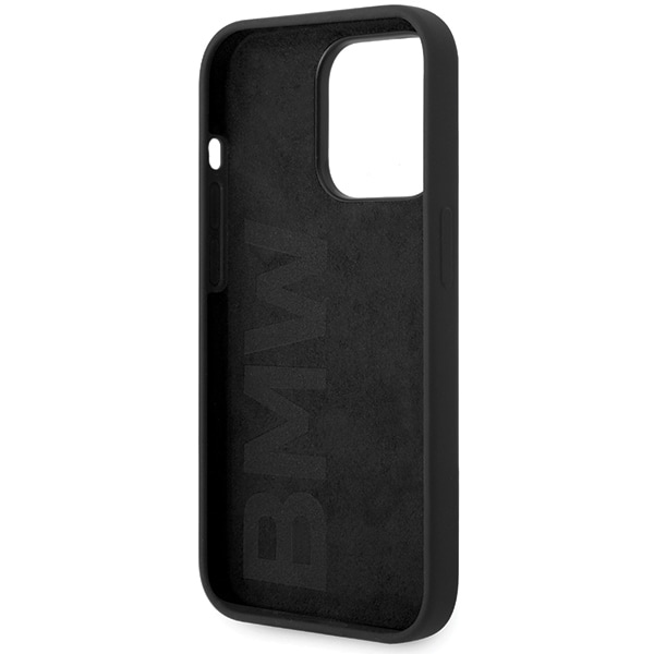 BMW Silikone Metal Logo iPhone 15 Pro Max-etui - Sort