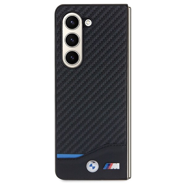 BMW Carbon-etui i læder til Samsung Galaxy Z Fold 5 - sort