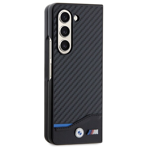 BMW Carbon-etui i læder til Samsung Galaxy Z Fold 5 - sort