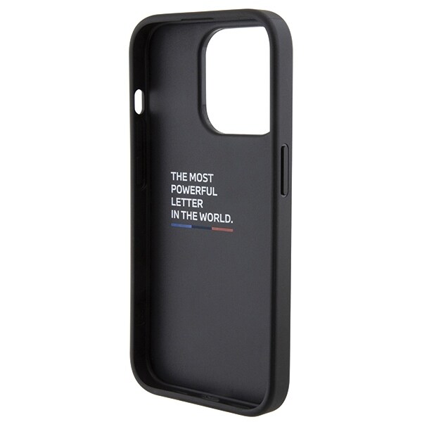 BMW Grip Stand glat og perforeret etui til iPhone 15 Pro - sort