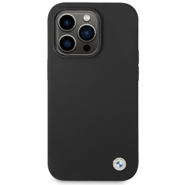 BMW Silikonfodral med metallogo för iPhone 15 Pro - svart