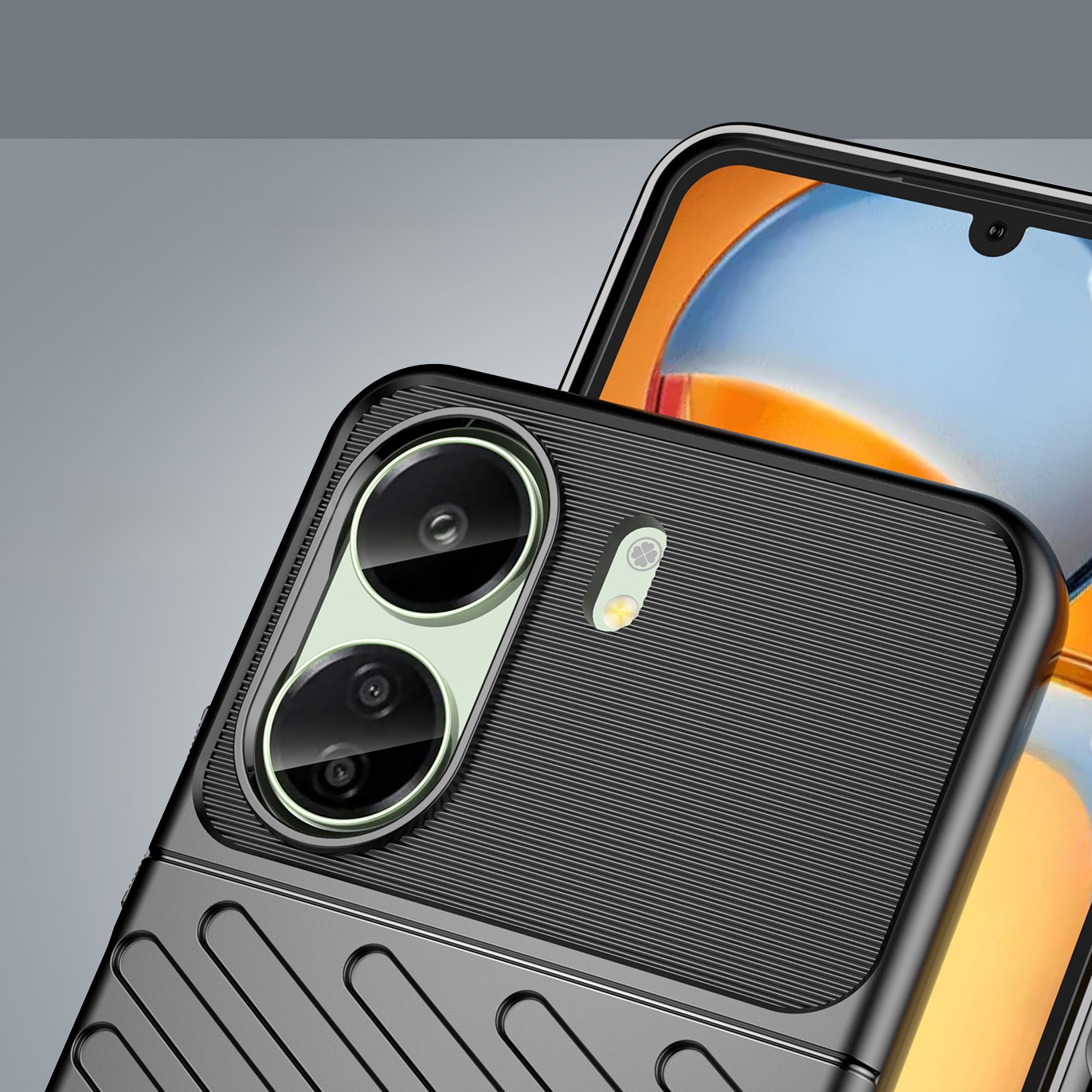 Thunder Case pansret etui til Xiaomi Redmi 13c - sort